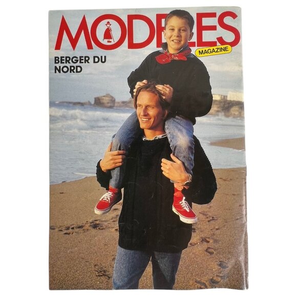 3 Modeles French Knitting Patterns Magazines Booklet Sweaters Women Men English - Picture 9 of 12